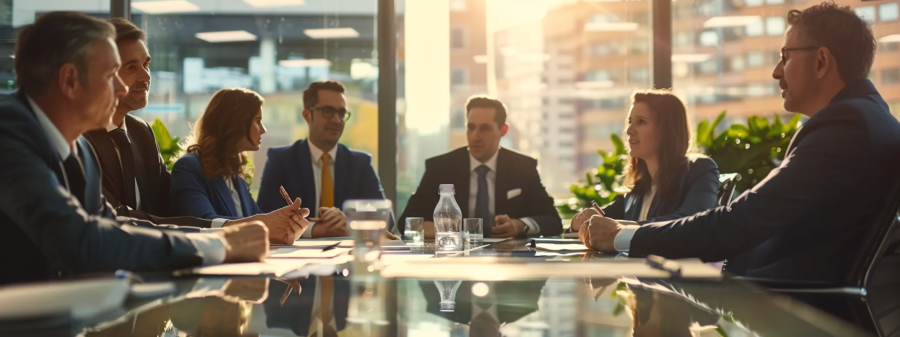 business professionals analyzing cost comparison between hiring a probate attorney and using a diy kit in a boardroom meeting.